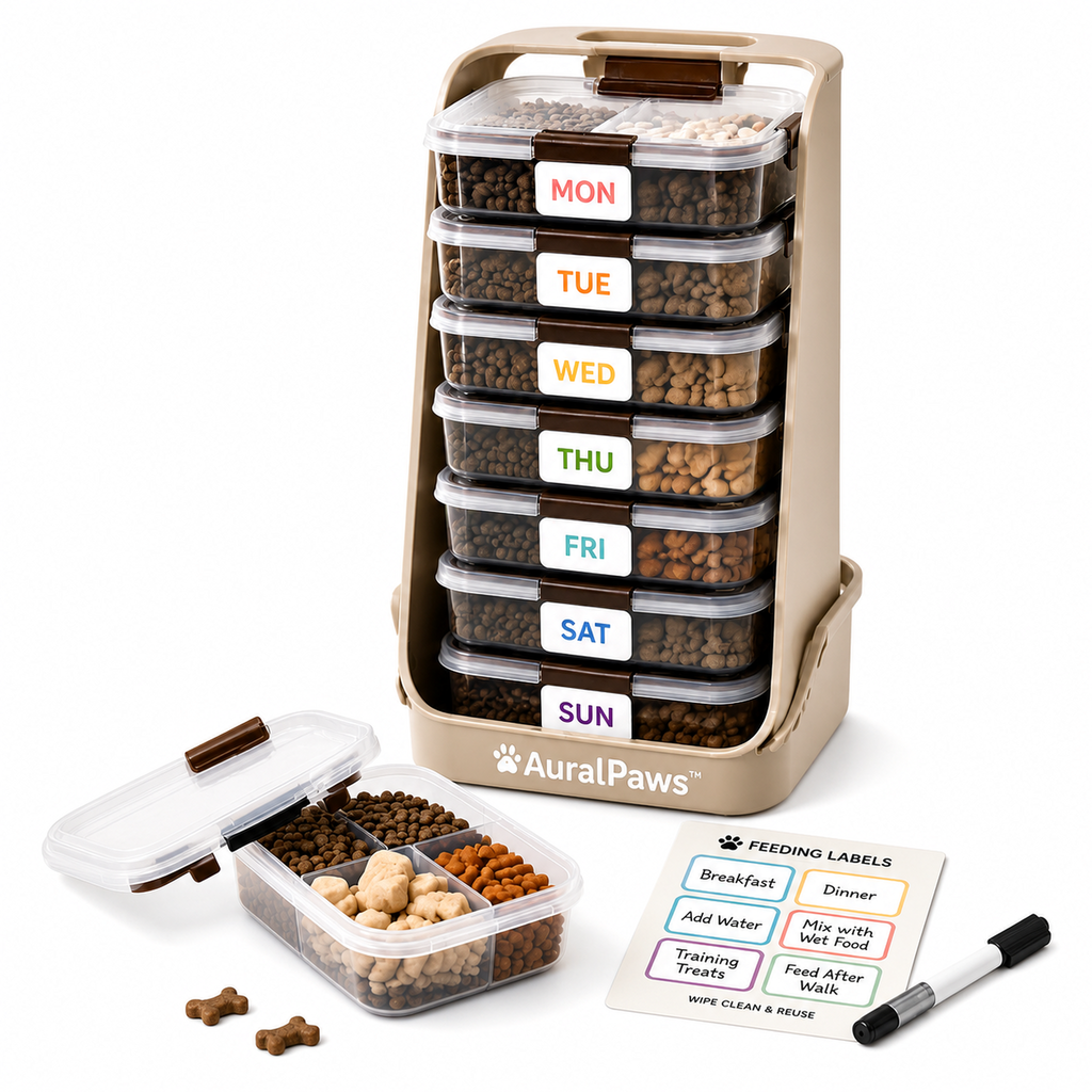 𝑨𝒖𝒓𝒂𝒍𝑷𝒂𝒘𝒔™ MealMap 7-Day Pet Portion Prep System