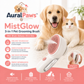 𝑨𝒖𝒓𝒂𝒍𝑷𝒂𝒘𝒔™ MistGlow 3-in-1 Pet Grooming Brush