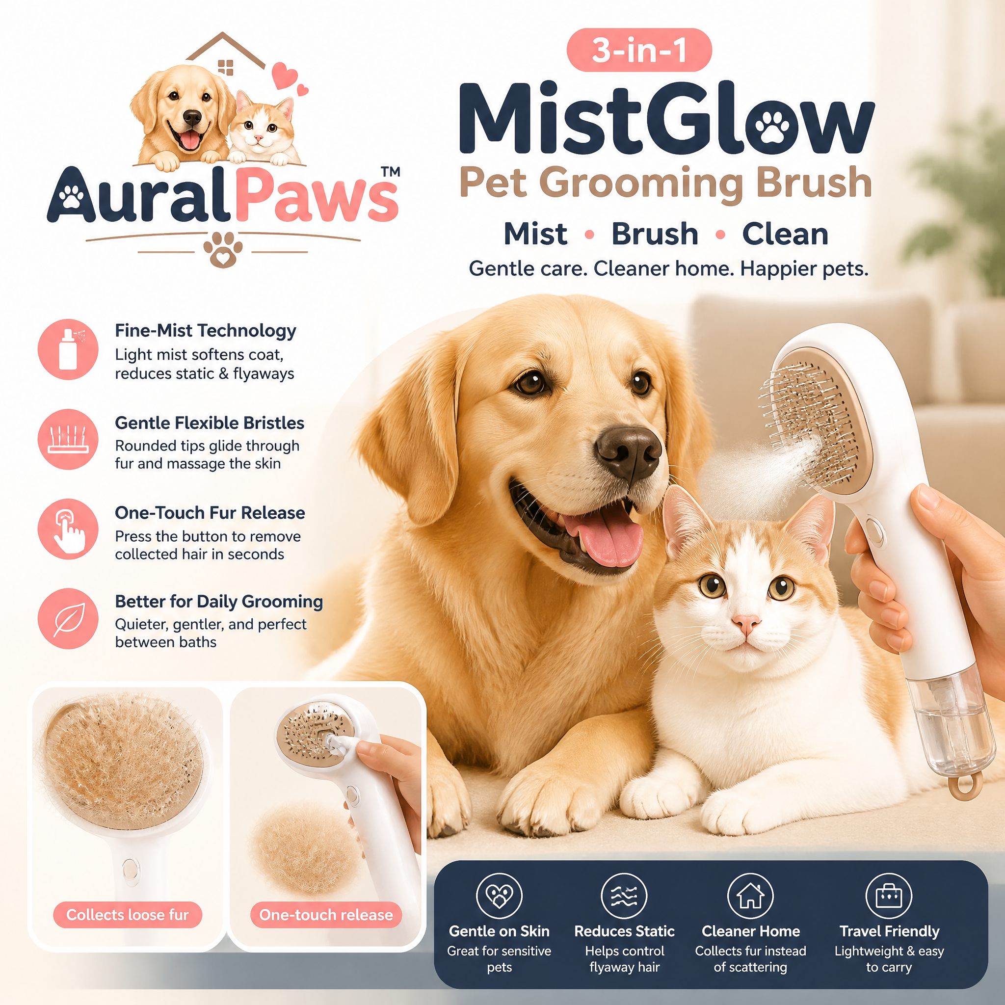 𝑨𝒖𝒓𝒂𝒍𝑷𝒂𝒘𝒔™ ThermaNest Reversible Comfort & Recovery Pet Mat