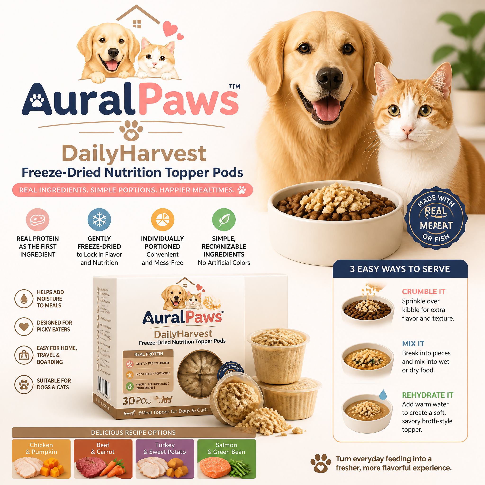 𝑨𝒖𝒓𝒂𝒍𝑷𝒂𝒘𝒔™ DailyHarvest Freeze-Dried Nutrition Topper Pods